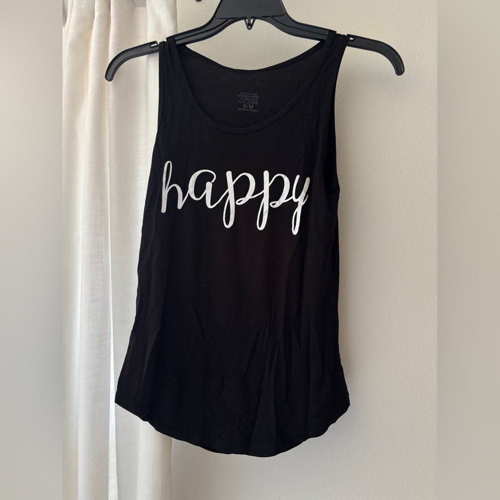 Soul Women's Vee Neck Tank Top •happy•  S/M